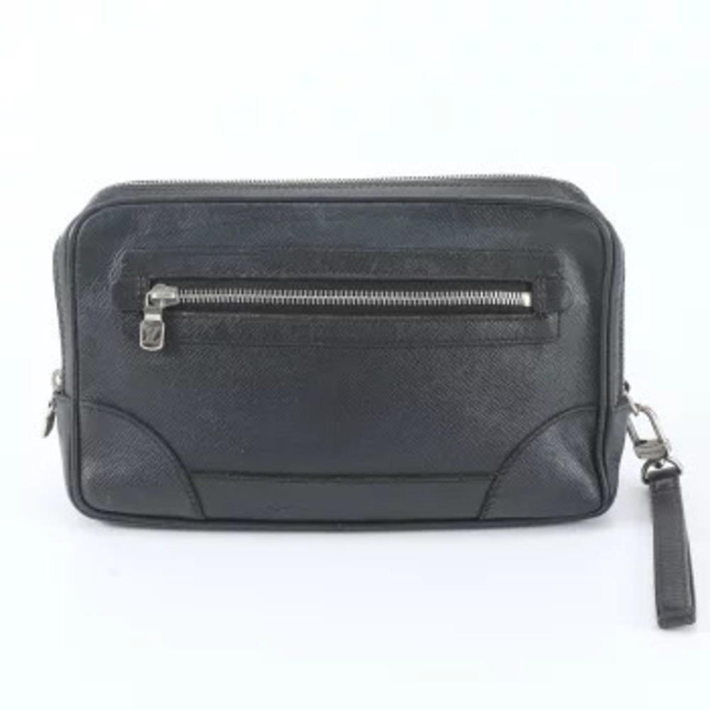 Louis Vuitton Taiga Pavel Leather Pouch Shoulder Bag Blue Gray